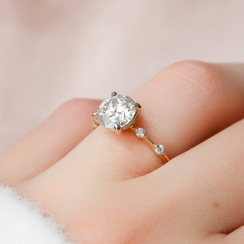 2.0CT Round Moissanite Solitaire Dainty Style Diamond Engagement Ring