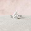 4.0CT Pear Moissanite Hidden Halo Pave Setting Engagement Ring