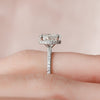 1.50CT Oval Cut Hidden Halo Pave Style Moissanite Engagement Ring