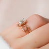 1.0CT Emerald Cut Moissanite Twig Style Bridal Ring Set