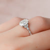 1.50CT Oval Cut Moissanite Cluster Style Engagement Ring