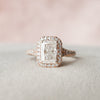 3.60CT Radiant Cut Hidden Halo Moissanite Engagement Ring