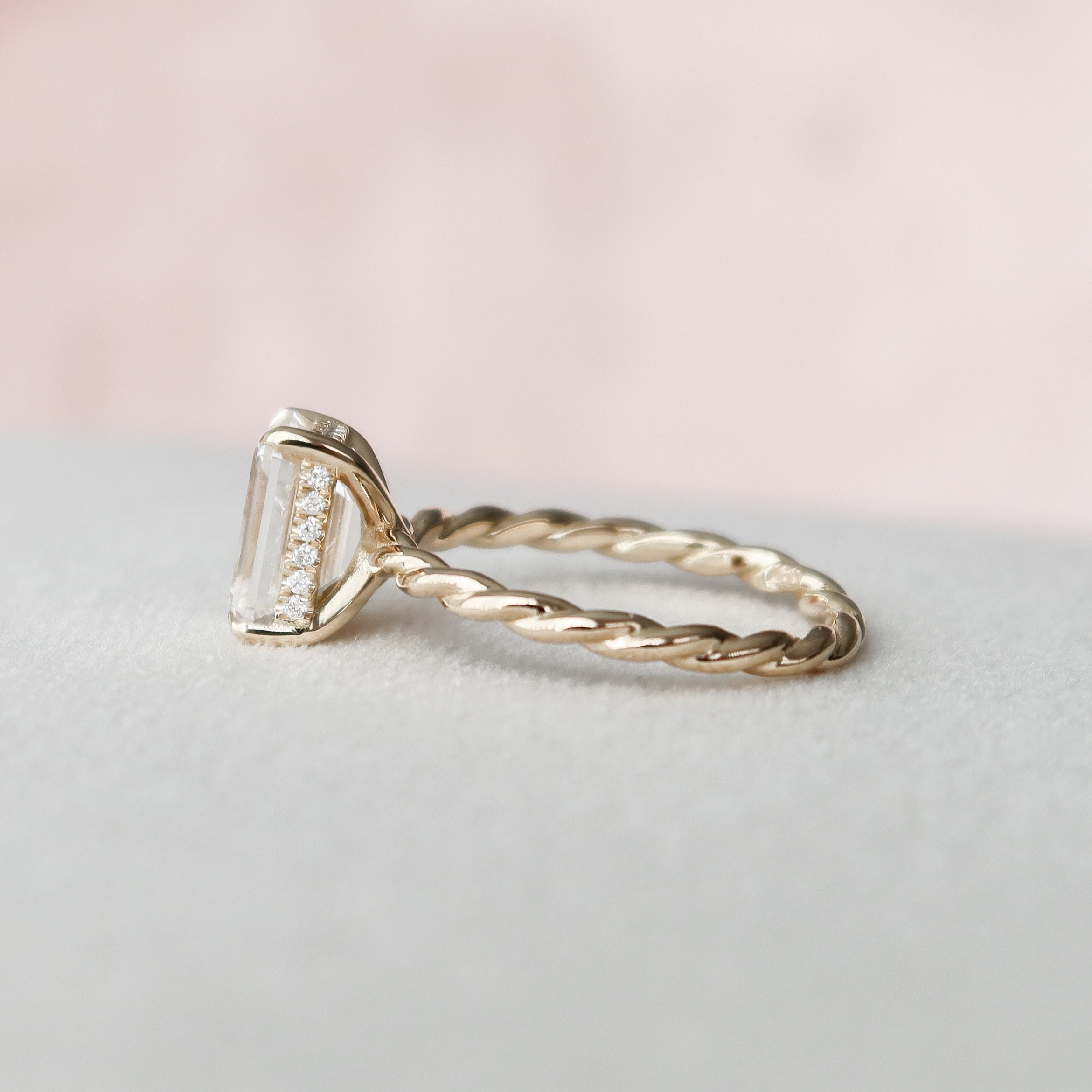 2.057  Moissanite Hidden Halo Engagement Ring