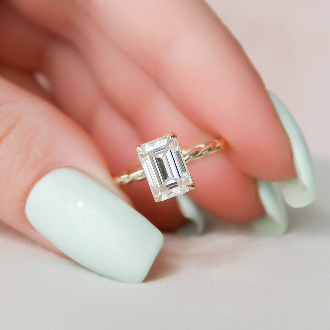 2.057  Moissanite Hidden Halo Engagement Ring
