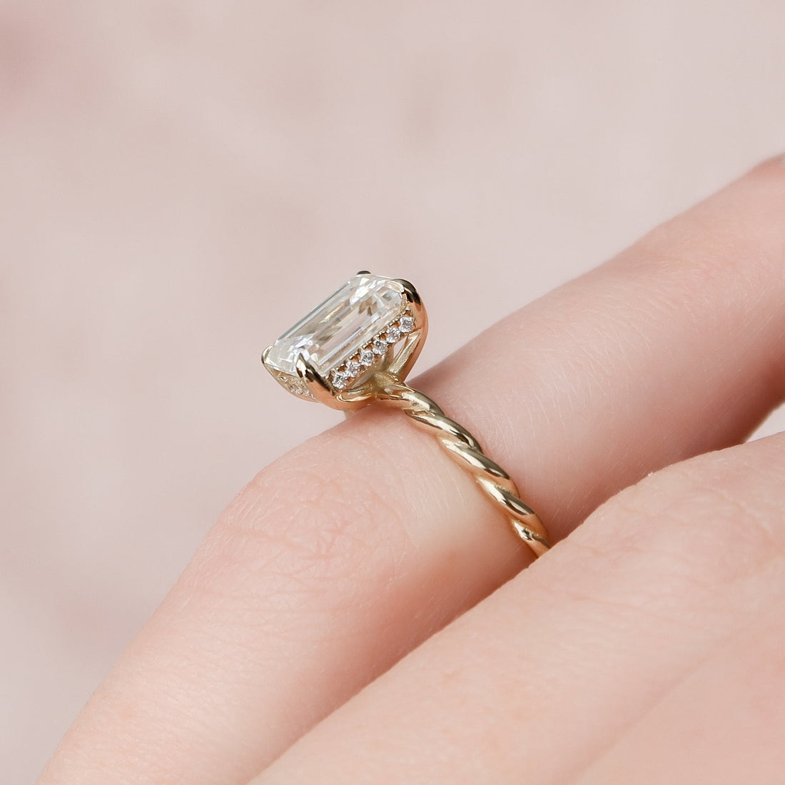 2.057  Moissanite Hidden Halo Engagement Ring