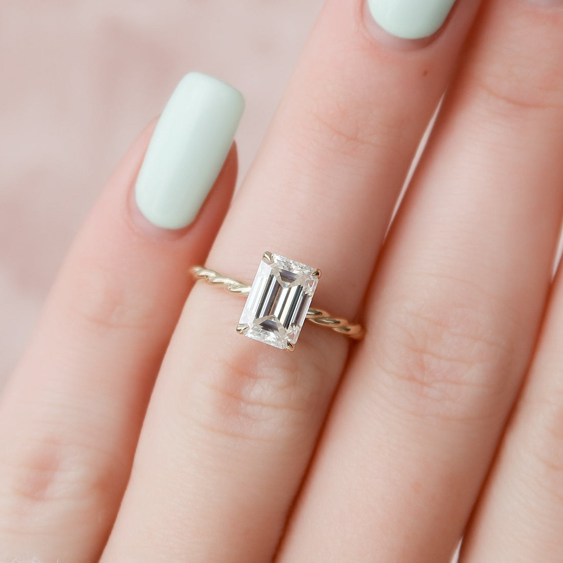 2.057  Moissanite Hidden Halo Engagement Ring