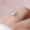 1.19CT Radiant Cut Moissanite Solitaire Milgrain Engagement Ring