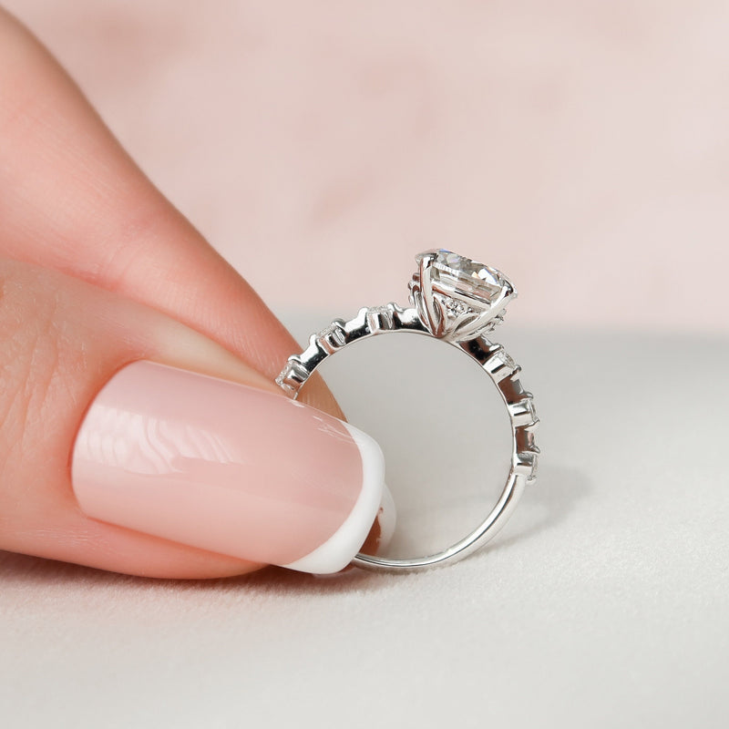 2.0CT Round Moissanite Solitaire Dainty Style Diamond Engagement Ring