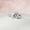 3.12 CT Cushion Moissanite Solitaire Hidden Halo Setting Engagement Ring