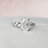 2.25 CT Oval Shape Moissanite Cluster Engagement Ring