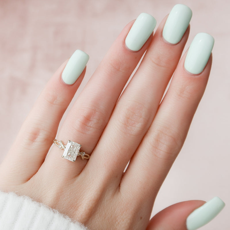 2.03 CT Radiant Cut Moissanite Twig Style Diamond Engagement  Ring