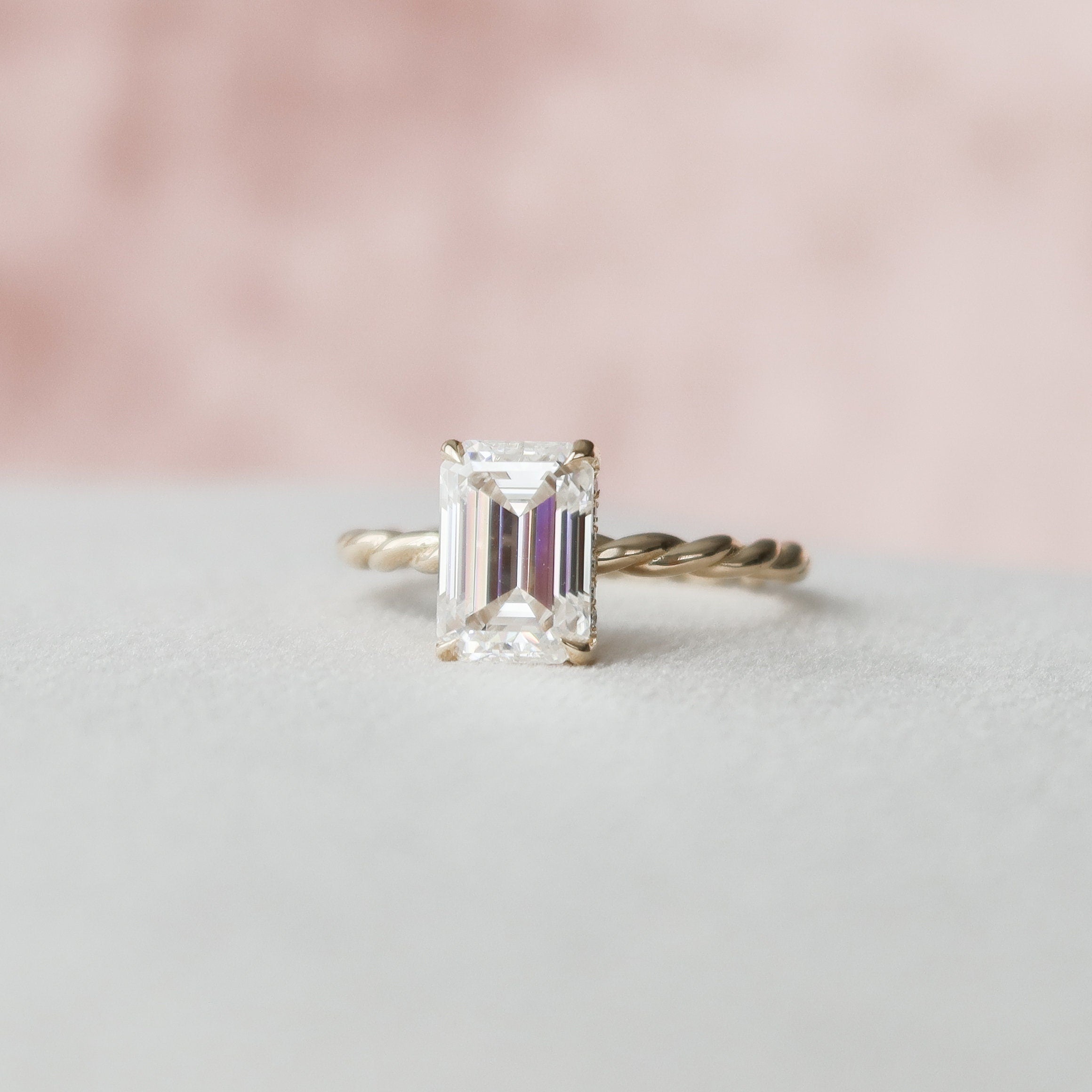 2.057  Moissanite Hidden Halo Engagement Ring