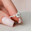 1.35 CT Round Brilliant Cut Moissanite Pave Style Engagement Ring
