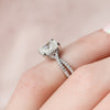 2.0CT Cushion Cut Moissanite Split Shank Style Engagement Ring