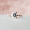 2.20CT Emerald Moissanite Solitaire Dainty Style Diamond Engagement Ring