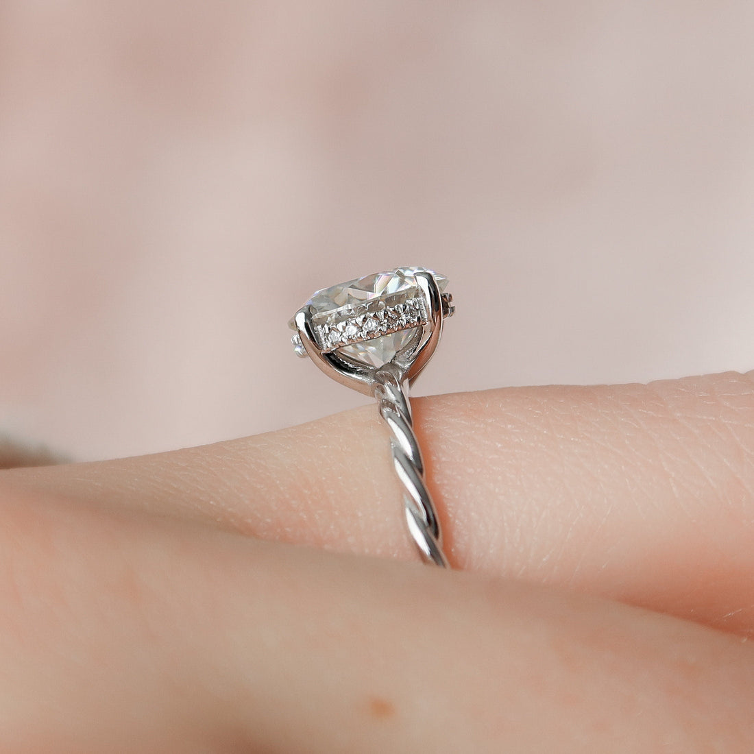 2.50CT Round Moissanite Solitaire Twisted Engagement Ring
