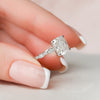 2.50CT Elongated Cushion Moissanite Art Deco Pave Setting Engagement Ring