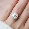 4.30 CT Round Moissanite Halo Pave Setting Engagement Ring