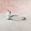 3.0CT Pear Moissanite Hidden Halo Pave Setting Engagement Ring