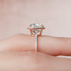 5.0CT Cushion Moissanite Halo Pave Setting Engagement Ring