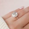 5.0CT Cushion Moissanite Halo Pave Setting Engagement Ring