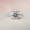 2.50CT Round Moissanite Hidden Halo Pave Setting Diamond Engagement Ring