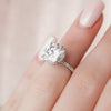 4.50CT Round Moissanite Hidden Halo Pave Setting Engagement Ring
