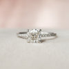 1.0CT Cushion Solitaire Hidden Halo Style Moissanite Engagement Ring