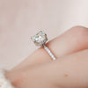 1.50CT Cushion Cut Hidden Halo Pave Style Moissanite Engagement Ring