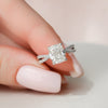 2.0CT Cushion Cut Moissanite Split Shank Style Engagement Ring