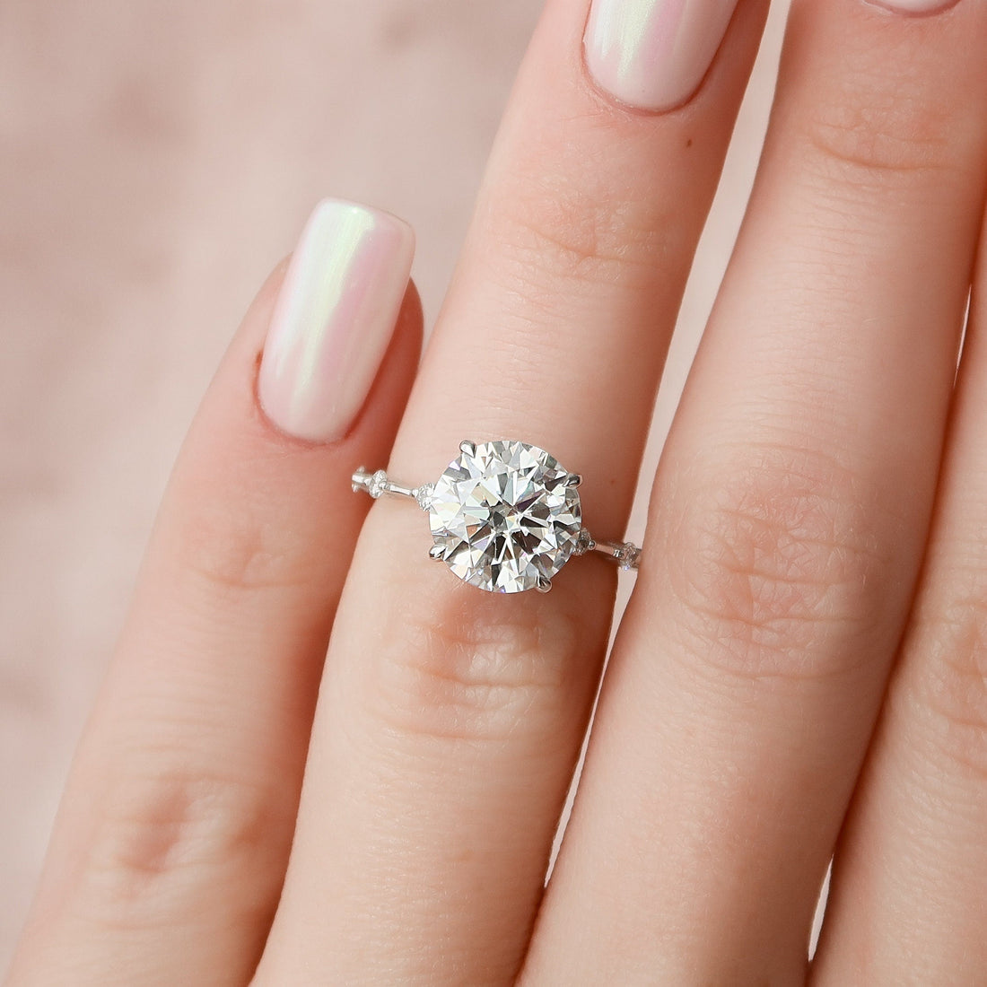 2.70CT Round Moissanite Solitaire Dainty Style Engagement Ring