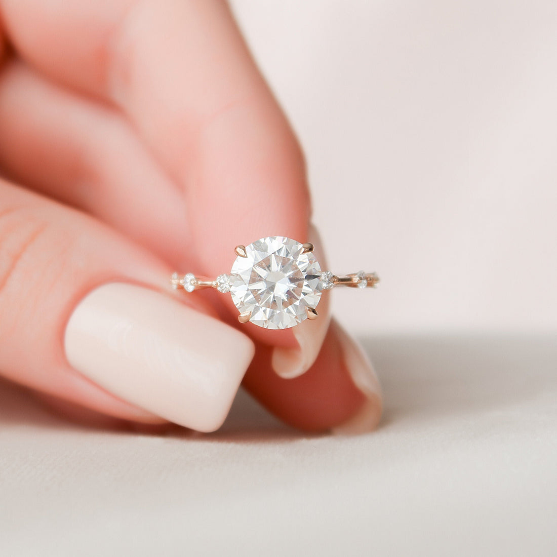 2.70CT Round Moissanite Solitaire Dainty Style Engagement Ring