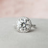 4.30 CT Round Moissanite Halo Pave Setting Engagement Ring