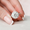 4.30 CT Round Moissanite Halo Pave Setting Engagement Ring