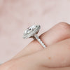 4.30 CT Round Moissanite Halo Pave Setting Engagement Ring