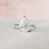 3.0CT Pear Moissanite Hidden Halo Pave Setting Engagement Ring