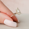 3.0CT Pear Moissanite Solitaire Hidden Halo Engagement Ring