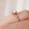 2.0CT Round Brilliant Cut Moissanite Cluster Diamond Engagement Ring
