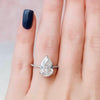 4.50CT Pear Moissanite Hidden Halo Pave Setting Engagement Ring