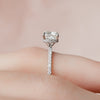1.50CT Cushion Cut Hidden Halo Pave Style Moissanite Engagement Ring