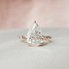 4.0CT Pear Moissanite Hidden Halo Dainty Style Engagement Ring