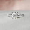 1.50CT Cushion Cut Hidden Halo Pave Style Moissanite Engagement Ring
