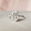3.50CT Oval Cut Moissanite Hidden Halo Pave Setting Diamond Engagement Ring
