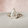 2.0CT Pear Cut Moissanite Hidden Halo Bridal Ring Set