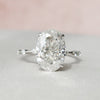 5.20 CT Oval Cut Moissanite Solitaire Dainty Style Engagement Ring