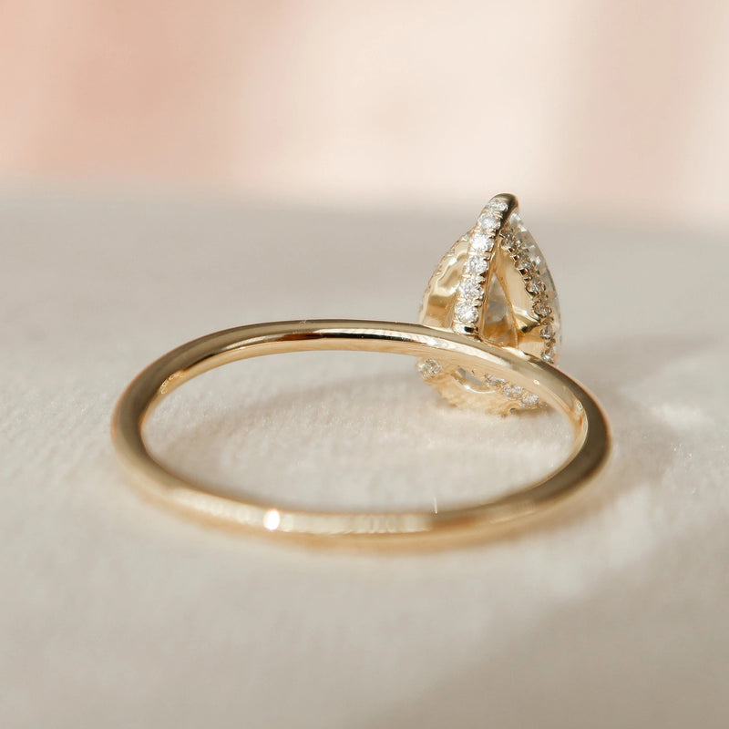 1.50CT Pear Cut Moissanite Solitaire Bridal Ring Set