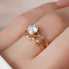 1.0CT Round Cut Moissanite Twig Style Bridal Ring Set