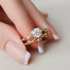 1.0CT Round Cut Moissanite Twig Style Bridal Ring Set