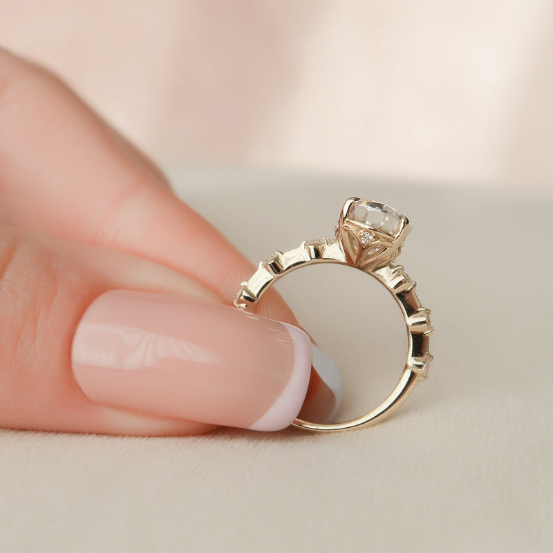 2.0CT Oval Cut Moissanite Solitaire Dainty Style Diamond Engagement Ring