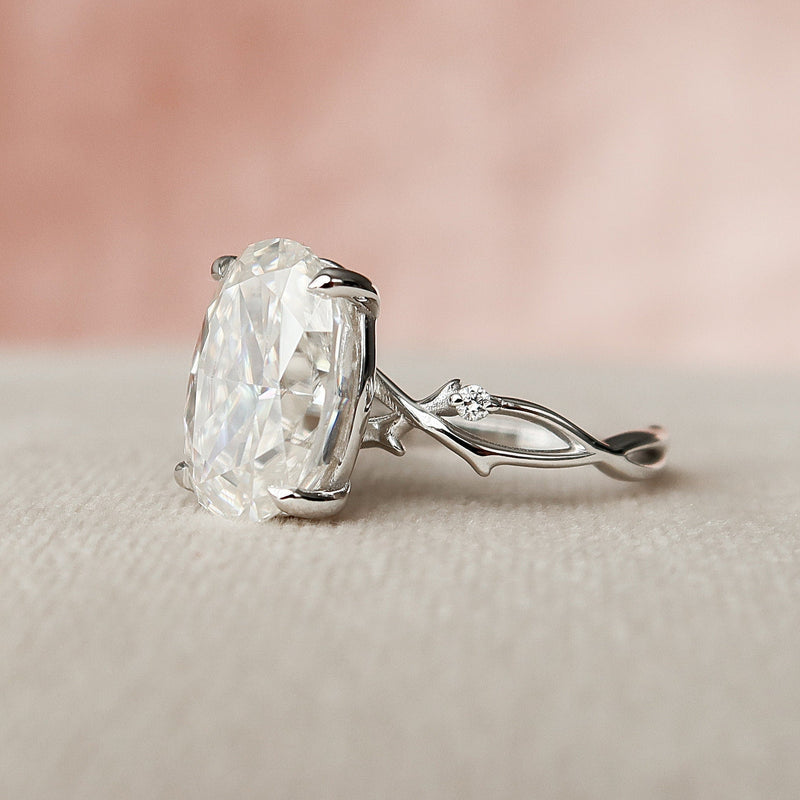 3.50CT Oval Cut Moissanite Nature Inspired Twig Style Engagement Ring
